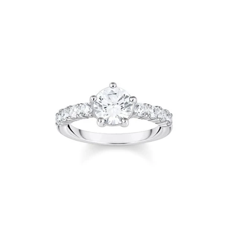 Anillo Solitario Thomas Sabo Plata y Circonitas Blancas TR2440-051-14
