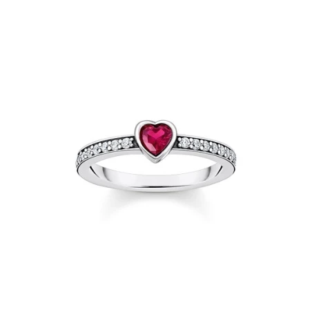 Anillo Thomas Sabo Plata Corazón y Circonitas TR2448-640-10