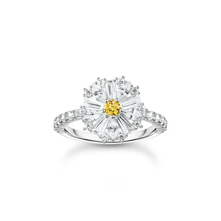 Anillo Thomas Sabo Margarita Plata y Circonitas Blancas y Amarilla TR2493-051-4