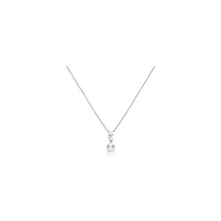 Gargantilla DiamonFire Mujer Plata, Circonitas Blancas y Perlas N4688