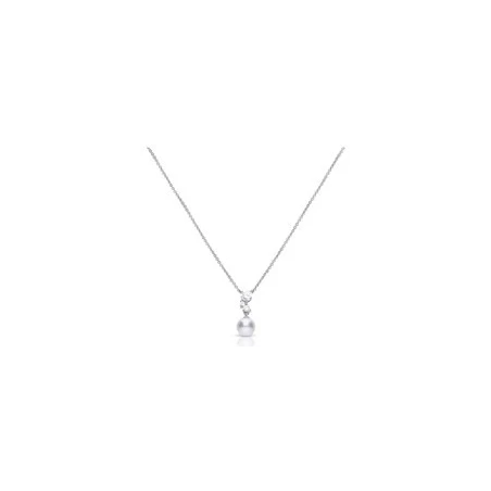 Gargantilla DiamonFire Mujer Plata, Circonitas Blancas y Perlas N4688