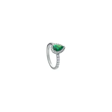 Anillo Diamonfire Plata, Circonitas Blancas y Verde R3780/54