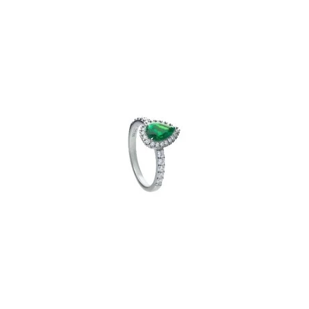 Anillo Diamonfire Plata, Circonitas Blancas y Verde R3780/54