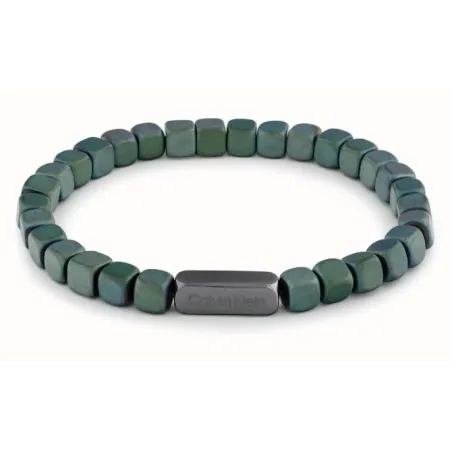 Pulsera Calvin Klein Modern Square Cuentas Verdes Hombre 35100059