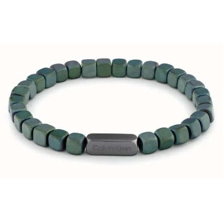 Pulsera Calvin Klein Modern Square Cuentas Verdes Hombre 35100059