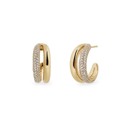 Pendientes Doble Aro Vidal&Vidal Allure Baño Oro y Circonitas X48164