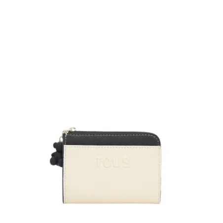 Monedero TOUS Audree Saffiano Azul Negro y Beige 2002361451