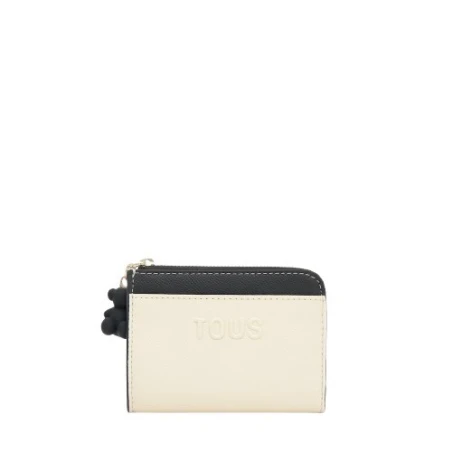 Monedero TOUS Audree Saffiano Azul Negro y Beige 2002361451