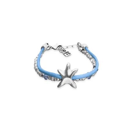 Pulsera UNOde50 Sisterstar Baño Plata y Cordón Azul PUL2657AZUMTL0M