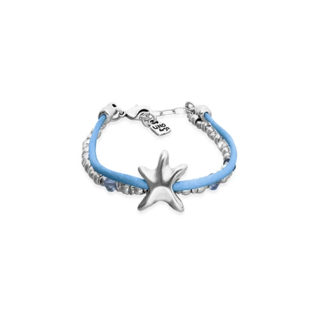 Pulsera UNOde50 Sisterstar Baño Plata y Cordón Azul PUL2657AZUMTL0M