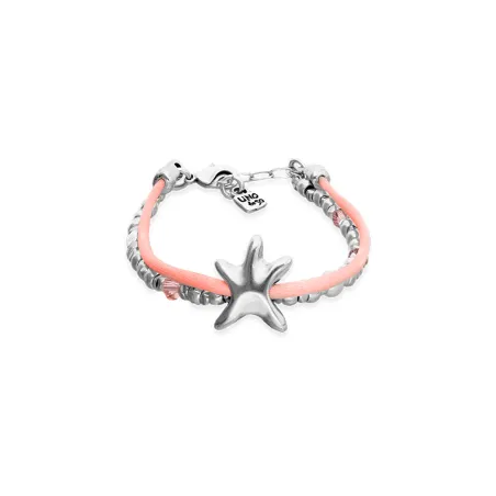 Pulsera UNOde50 Sisterstar Baño Plata y Cordón Naranja PUL2657NRJMTL0M