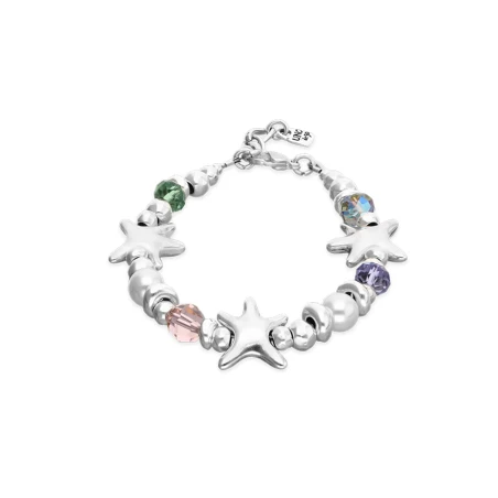 Pulsera UNOde50 Espectro Estrellas Baño Plata y Cristales Multicolor PUL2661MCLMTL0M