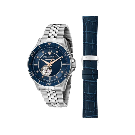 Reloj Maserati Sfida Automático Plateado y Azul Hombre R8823140013