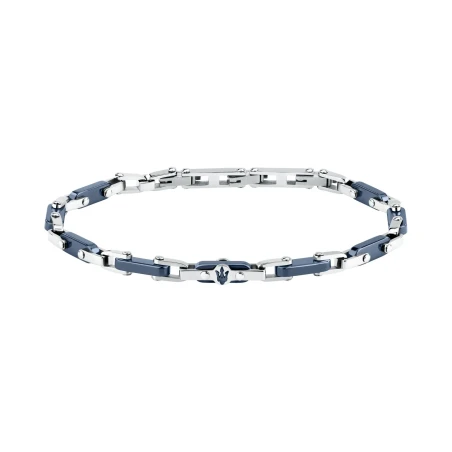 Pulsera Maserati Ceramic Plateada y Azul Hombre JM226ATZ76