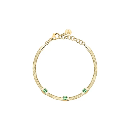 Pulsera Morellato Acero Baño Oro y Cristal Verde Mujer SAVY31