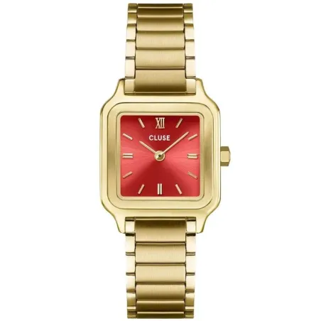Reloj Cluse Gracieuse Petite Mujer Dorado y Rojo Sandía Analógico CW11827