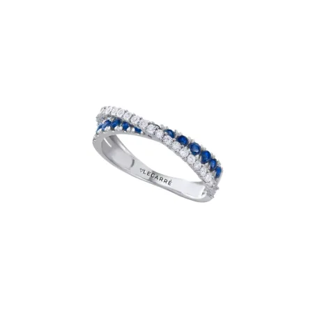 Anillo Le Carré Oro Blanco 18kt, Zafiros y Diamantes GA199ZA