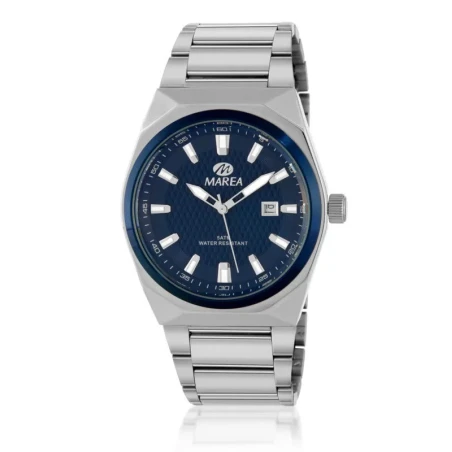 Reloj Marea Plateado y Azul Analógico Hombre B36223/1