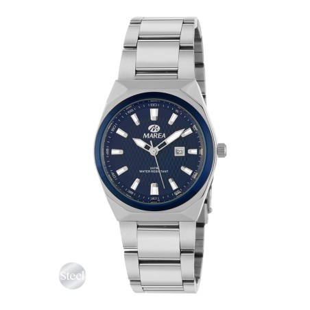 Reloj Marea Plateado y Azul Analógico Mujer B36224/1