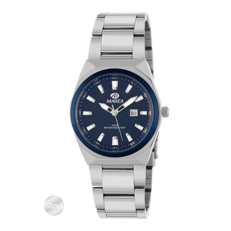 Reloj Marea Plateado y Azul Analógico Mujer B36224/1