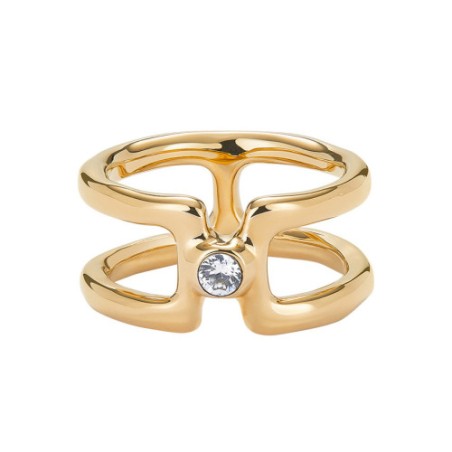 Anillo UNOde50 Ser Indomable Baño Oro y Topacio ANI0816BLNORO