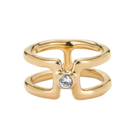 Anillo UNOde50 Ser Indomable Baño Oro y Topacio ANI0816BLNORO