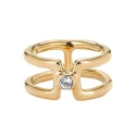 Anillo UNOde50 Ser Indomable Baño Oro y Topacio ANI0816BLNORO