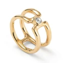 Anillo UNOde50 Ser Indomable Baño Oro y Topacio ANI0816BLNORO