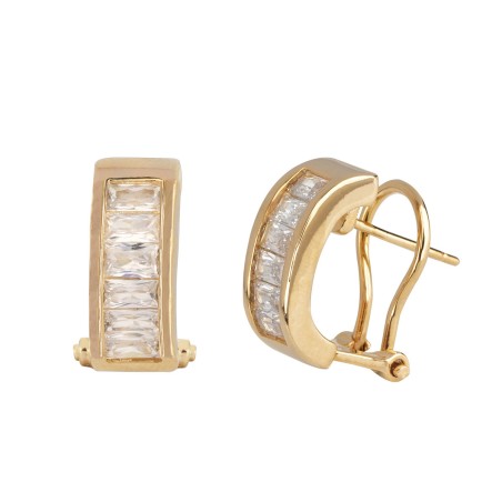 Pendientes Vidal&Vidal Baguette Baño Oro y Circonitas Blancas G1922B