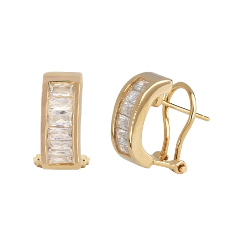 Pendientes Vidal&Vidal Baguette Baño Oro y Circonitas Blancas G1922B
