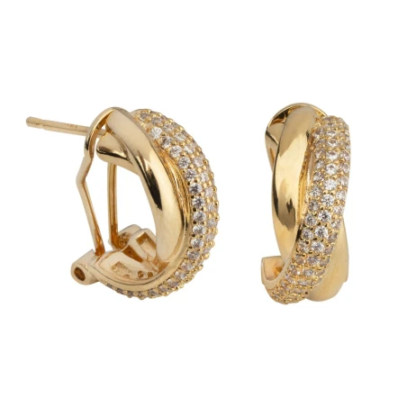 Pendientes Vidal&Vidal Tiras Baño Oro y Circonitas Blancas G2866B
