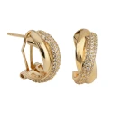 Pendientes Vidal&Vidal Tiras Baño Oro y Circonitas Blancas G2866B