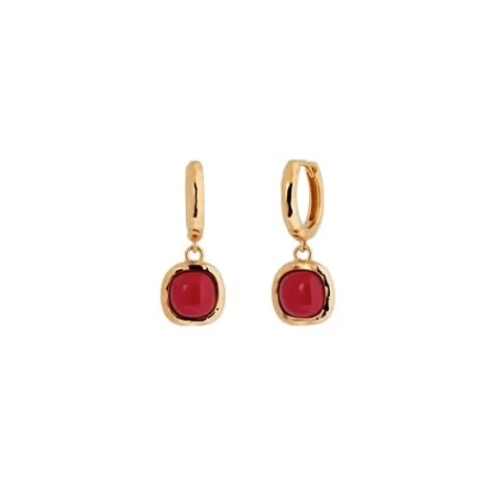 Pendientes Vidal&Vidal Zahara Aro Baño Oro y Coral Sintético X48508