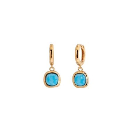 Pendientes Vidal&Vidal Zahara Aro Baño Oro y Turquesa Sintético X48509