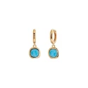 Pendientes Vidal&Vidal Zahara Aro Baño Oro y Turquesa Sintético X48509