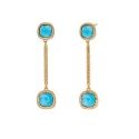 Pendientes Largos Vidal&Vidal Zahara Baño Oro y Turquesa Sintético X48513