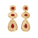 Pendientes Vidal&Vidal Zahara Baño Oro y Coral Sintético X48514