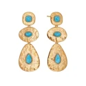 Pendientes Vidal&Vidal Zahara Baño Oro y Turquesa Sintético X48515