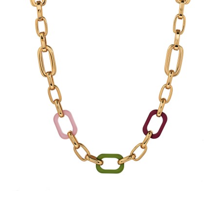 Collar Vidal&Vidal Gelato Eslabones Baño Oro y Acetato Multicolor X9669040A