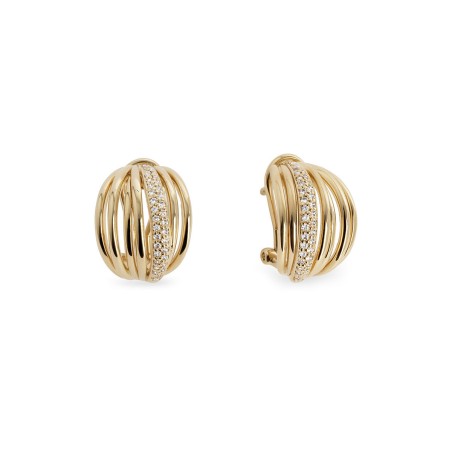 Pendientes Vidal&Vidal Allure Semiluna Baño Oro y Circonitas Blancas X48165