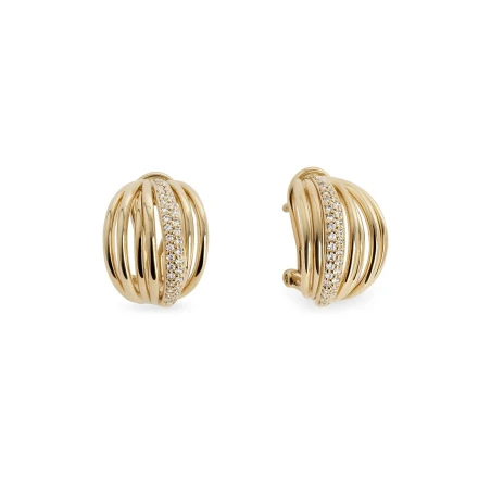 Pendientes Vidal&Vidal Allure Semiluna Baño Oro y Circonitas Blancas X48165