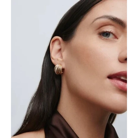Pendientes Vidal&Vidal Allure Semiluna Baño Oro y Circonitas Blancas X48165