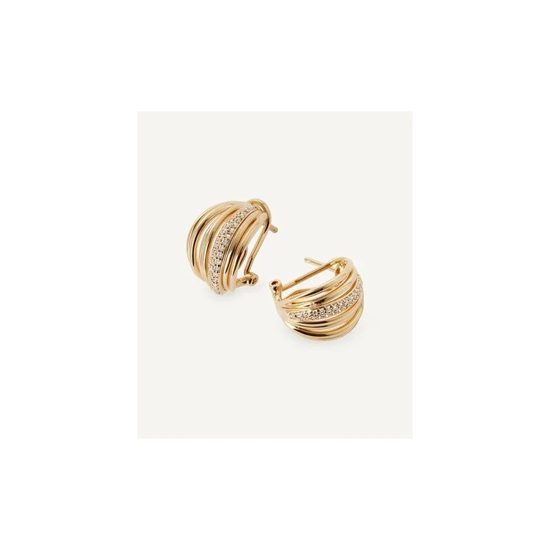 Pendientes Vidal&Vidal Allure Semiluna Baño Oro y Circonitas Blancas X48165
