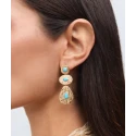 Pendientes Vidal&Vidal Zahara Baño Oro y Turquesa Sintético X48515