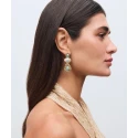 Pendientes Vidal&Vidal Zahara Baño Oro y Turquesa Sintético X48515