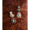 Pendientes Vidal&Vidal Zahara Baño Oro y Turquesa Sintético X48515