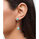 Pendientes Largos Vidal&Vidal Zahara Baño Oro y Turquesa Sintético X48513