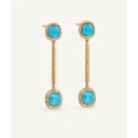 Pendientes Largos Vidal&Vidal Zahara Baño Oro y Turquesa Sintético X48513