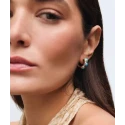 Pendientes Vidal&Vidal Semiluna Zahara Baño Oro y Turquesa Sintético X48507