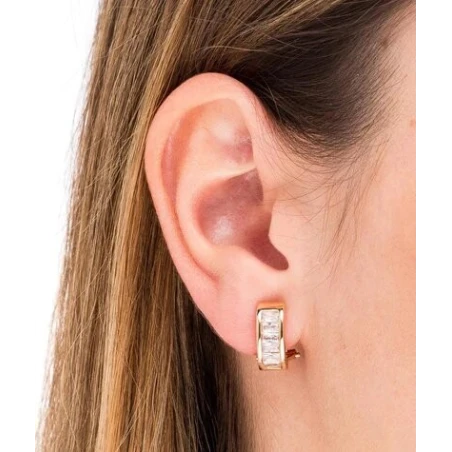 Pendientes Vidal&Vidal Baguette Baño Oro y Circonitas Blancas G1922B